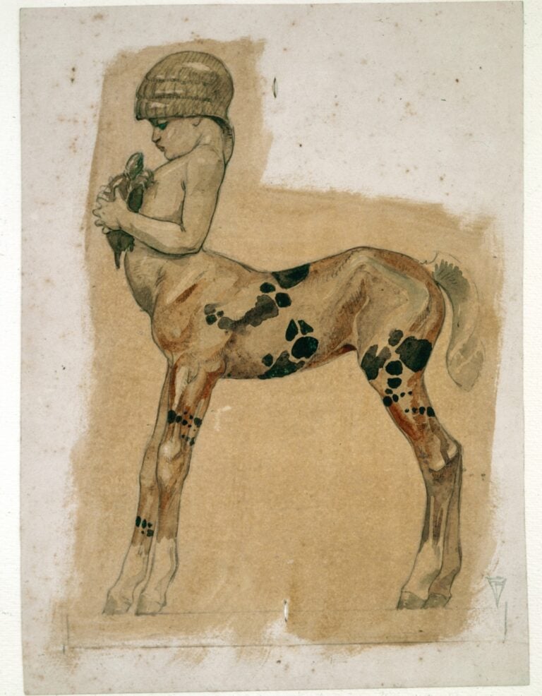 Felice Toselli, Centauretto, ante 1924, acquerello, 264 x 195 mm, Collezione privata, Ferrara