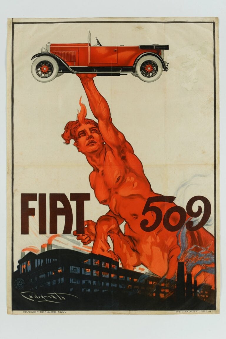 Plinio Codognato, Fiat 509, 1925, manifesto pubblicitario, 138,7 x 99,2 cm, Museo Nazionale Collezione Salce, Treviso