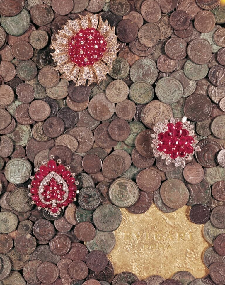Advertising campaign Ancient Coin Background, 1965-1970, Gaio Bacci – Roma. Archivio Storico Bvlgari