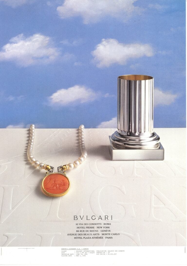 Advertising campaign Bvlgari Dream, 1981-1989. Archivio Storico Bvlgari