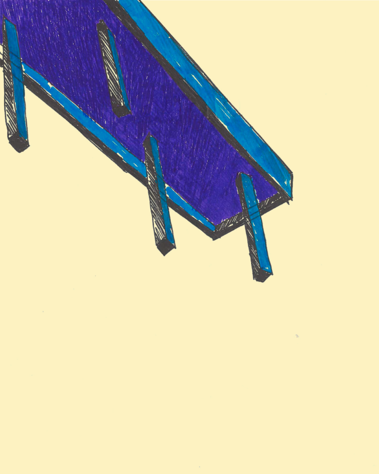 Palazzo d'Avalos, AIDNA - schizzo della teche per i registri carcerari, viste da sotto (Disegno di Salvatore Scandurra e Antonio Soreca), Courtesy of AIDNA studios