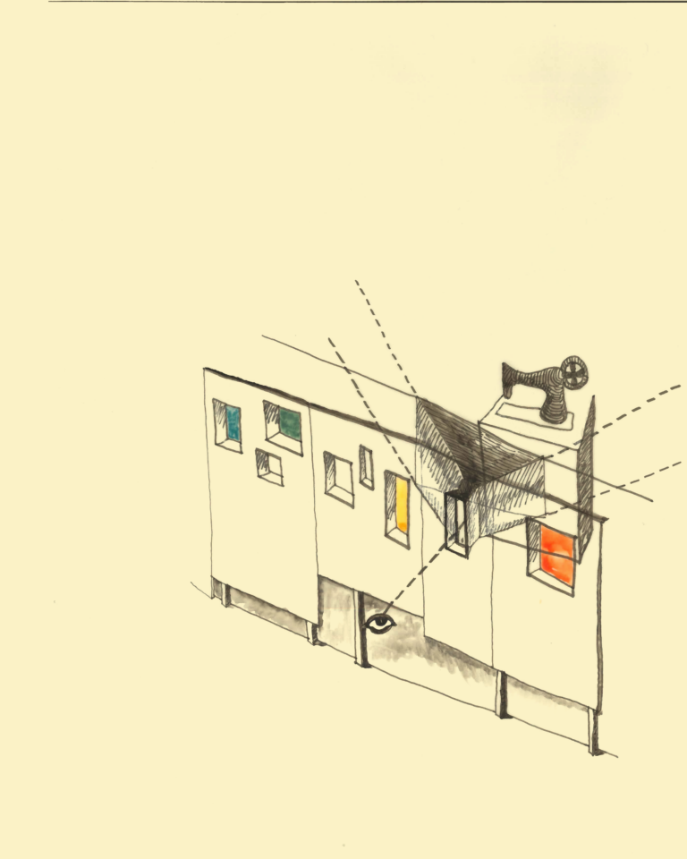 Palazzo d'Avalos, AIDNA - uno schema del display allestitivo (Disegno di Salvatore Scandurra e Antonio Soreca), Courtesy of AIDNA studios
