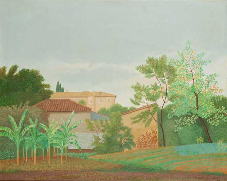 Antonio Donghi, Villa Corsini a Roma,1948, olio su tavola, cm 40 x 50, stima € 30-40mila