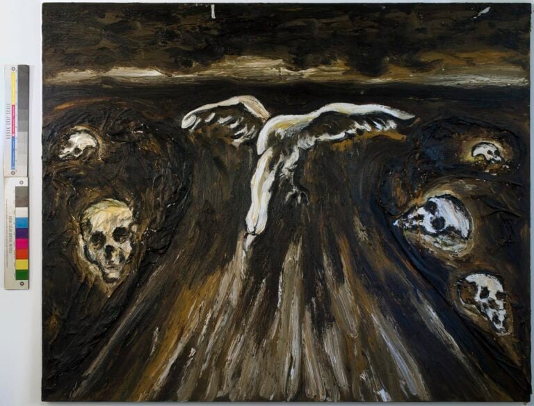 Enzo Cucchi, Paesaggio barbaro, 1983, oil and mixed media on canvas, cm130x160. Photo Corrado de Grazia