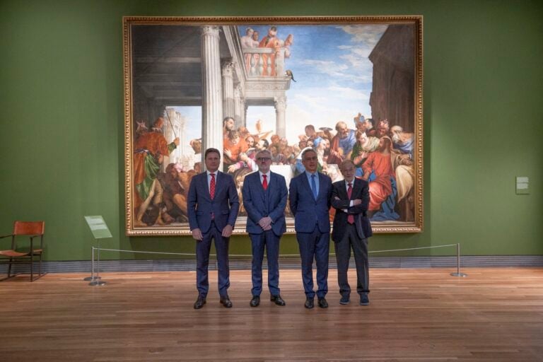 Da sinistra, Jospe Alfonso, Miguel Falomir, Enrico Maria Dal Pozzolo e Javier Solana, photo Museo del Prado