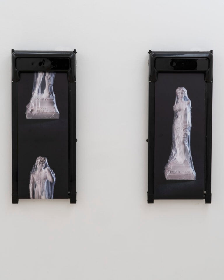 Installation View, Spettri Digitali, Museo Madre Napoli, Ph Amedeo Benestante, Premio Fondazione Thorel, Anna Franceschini, da sinistra a destra, David, 2025; Venus, 2025