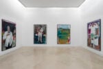 Installation View, Spettri Digitali, Museo Madre Napoli, Ph Amedeo Benestante, Premio Fondazione Thorel, Alterazioni Video, da sinistra a destra, dalla serie Dead writers smell like forgotten piss, 2025, I am David Lynch’s haircut; Jesus kills; We are both donkeys;I pee in elevators