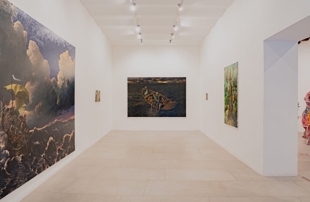 Francesco De Grandi, Santi, sirene, briganti e baccanali, installation view at RizzutoGallery, Palermo, 2025. Courtesy RizzutoGallery
