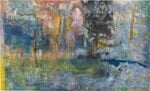 Frank Bowling Towards Crab Island, 1983 acrylic, acrylic gel, foam and mixed media on canvas 175,3 x 289,6 cm  Photo: Charlie Littlewood © Frank Bowling. All Rights Reserved, DACS 2023. Courtesy the artist.