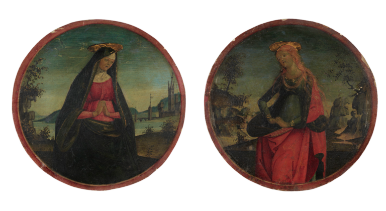 Maestro di Griselda, La Vierge dans un paysage, Marie Madeleine dans un paysage. Courtesy Christie's Images Ltd. 2025