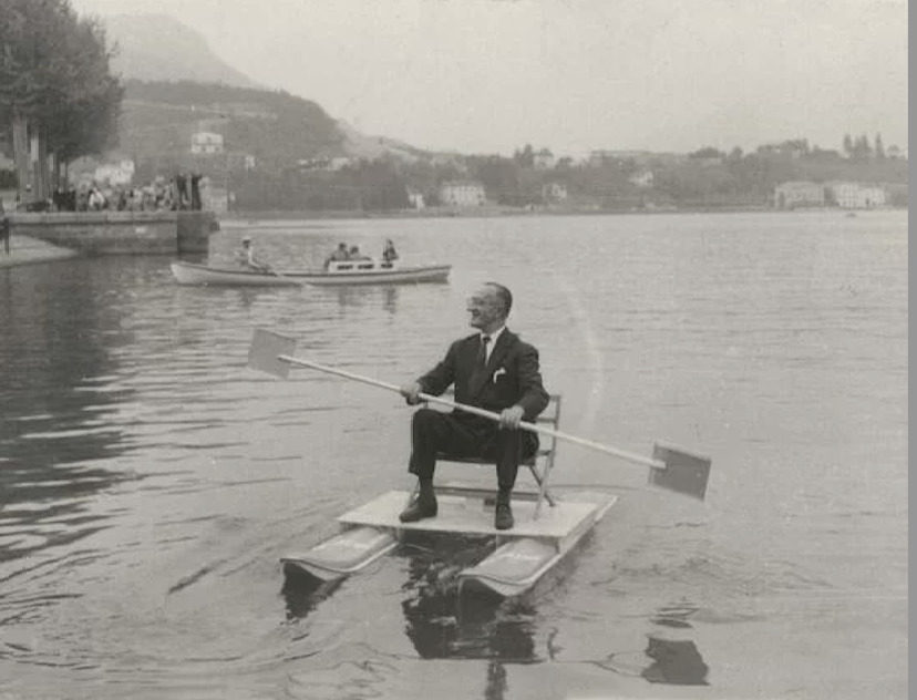 Pietro Vassena in un'immagine d'epoca. Credits Museo della barca lariana