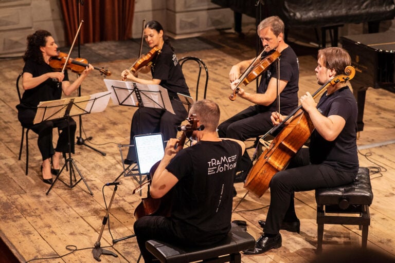 Trame Sonore, Mantova, L'esecuzione del Quintetto per archi di Schubert al Teatro Bibiena, Ph Stefano Bottesi per Trame Sonore