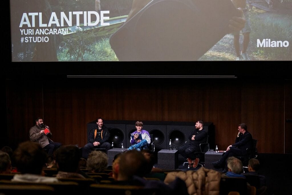 yuri ancarani lorenzo senni sick luke francesco fantini e paolo moretti al cinema godard di fondazione prada 1200x800 1 Techno, trap e musica sinfonica nella colonna sonora del film “Atlantide” di Yuri Ancarani