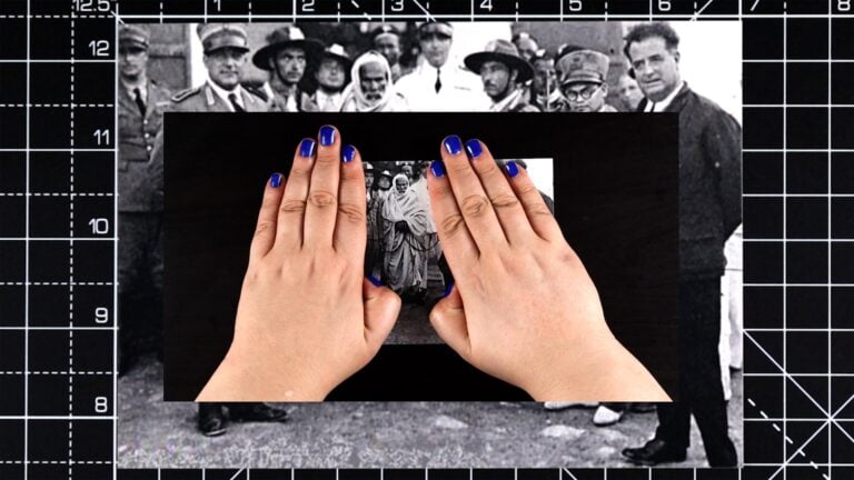 Alessandra Ferrini, Gaddafi in Rome Anatomy of a Friendship, 2024. Two-channel video installation. Video still.