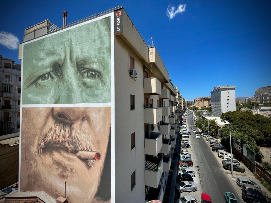 andrea buglisi la porta dei giganti paolo borsellino 2021 palermo Murales e antimafia. Quando la Street Art vive di cliché: eroi, santi e icone pop