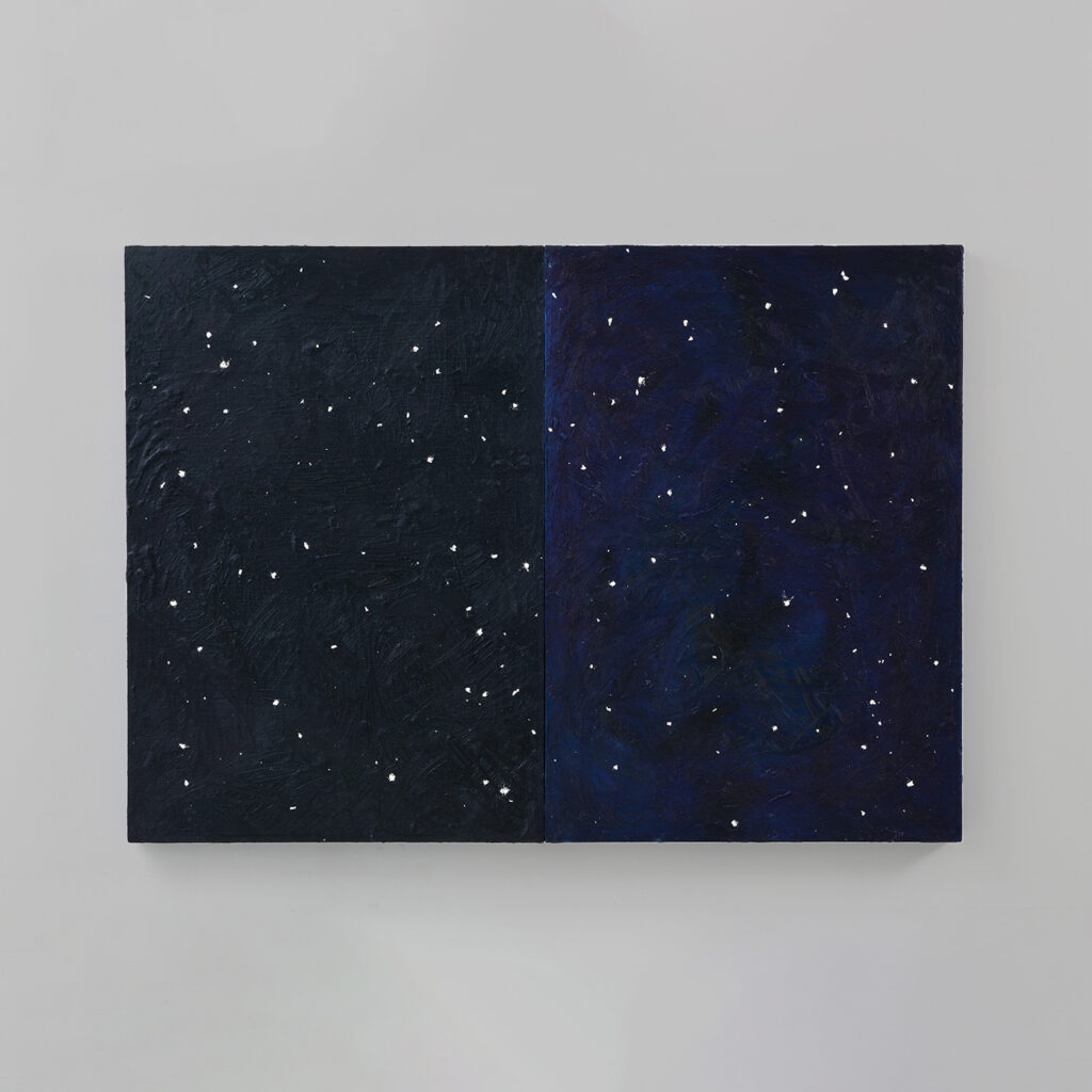 davide mancini zanchi cielus notturnus romanticus 2021 olio e carta insalivata su tela 100 x 140 cm courtesy lartista 1