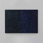 Davide Mancini Zanchi, Cielus Notturnus Romanticus, 2021, Olio e carta insalivata su tela, 100 x 140 cm, Courtesy l_artista