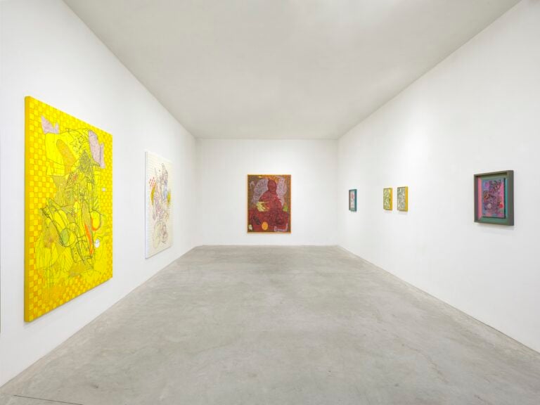 Luigi Carboni, Ridisegnare la vita scavalcando le parole, installation view at Scaramouche Gallery, Milano, 2025. Courtesy Scaramouche