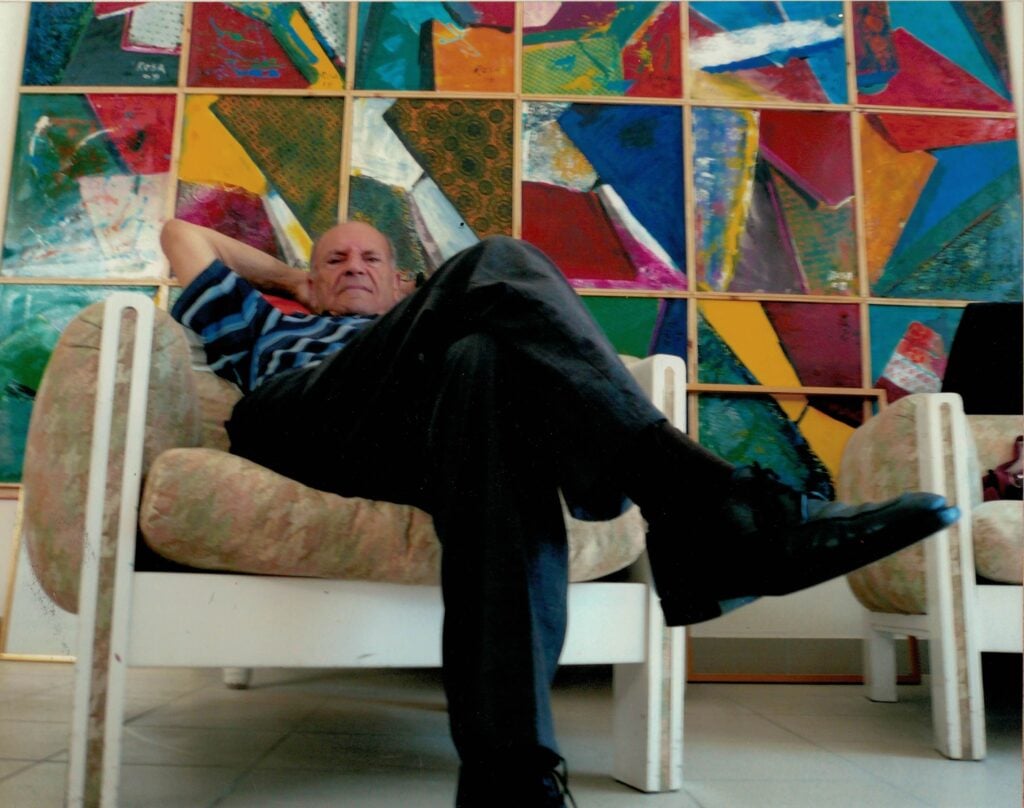 Michele Rosa nel suo studio d’artista, 2009