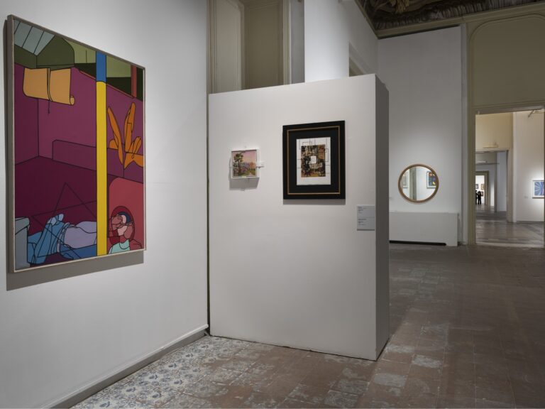 Pinakothek'a, Palazzo Sant'Elia, Palermo. Veduta dell'allestimento - Opere di Valerio Adami, Salvo, Giulio Paolini