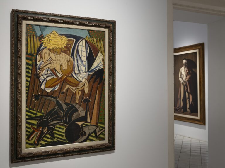 Pinakothek'a, Palazzo Sant'Elia, Palermo. Veduta dell'allestimento - Un'opera di Giuseppe Migneco