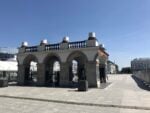 Polonia. Varsavia. Piazza Pilsudskiego. I tendoni proteggono gli scavi archeologici connessi all'annunciata ricostruzione del Palazzo Sassone ® Photo Dario Bragaglia