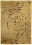Dallo scalpello al robot: a Venezia, Michelangelo, Studio per una figura seduta con copricapo ecclesiastico (forse un Papa), 1524-1525