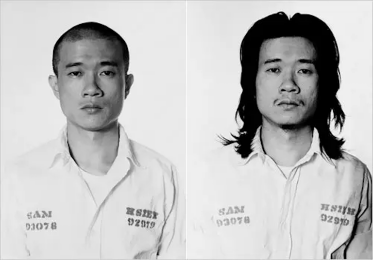 Tehching Hsieh during Cage Piece (1978-1979)