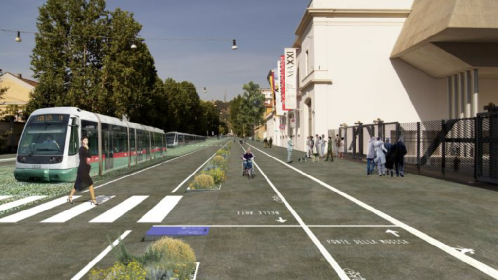 Grazie ad una nuova pista ciclabile si riuscirà finalmente a riqualificare lo stradone davanti al Maxxi di Roma (forse!)