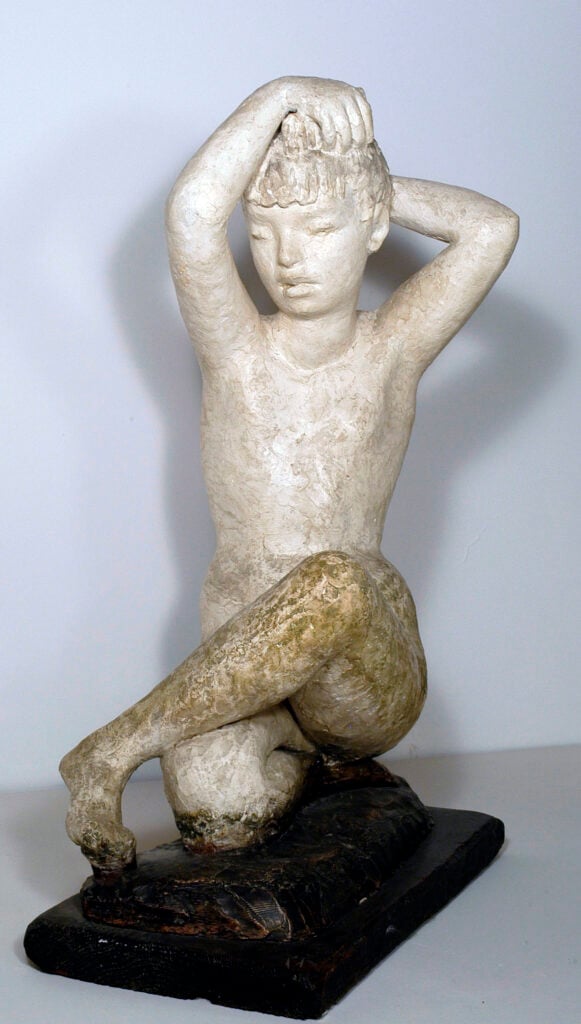 Antonietta Raphael, La Danza, 1949 c., gesso con colorazioni, cm 77x68x35, Accademia Nazionale di Danza, in comodato d’uso presso Museo della Scuola Romana.