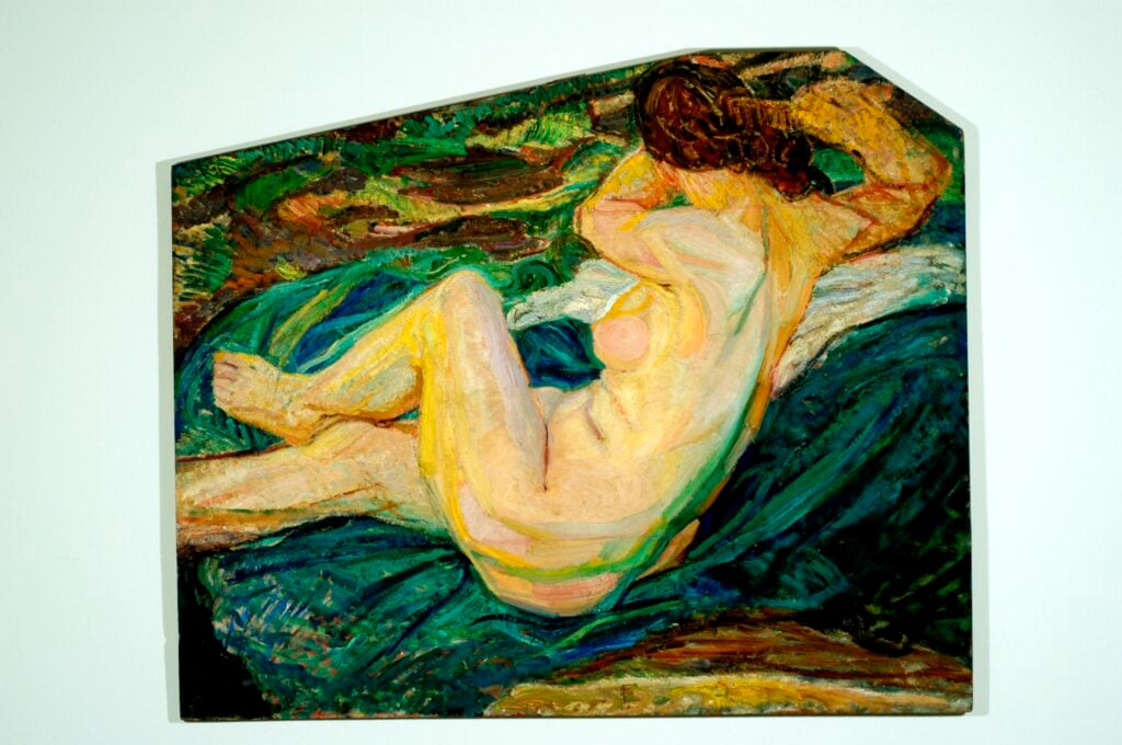 Ferruccio Ferrazzi, Domenica (Nudo all’aperto), olio su tavola, 1915, collezione privata, in comodato d’uso presso Museo della Scuola Romana.