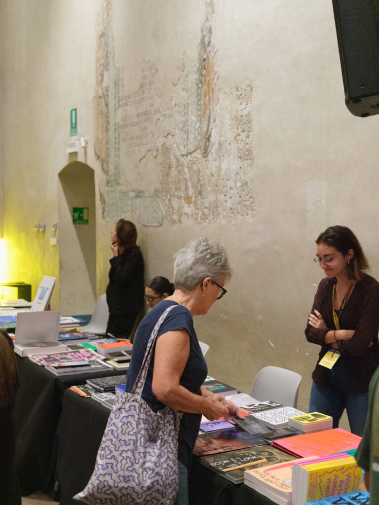 Book Look 2025, Associazione Obliquo, installation veiw at Ex Convento di San Francesco, Pordenone. Photo Luigi Chiapolino
