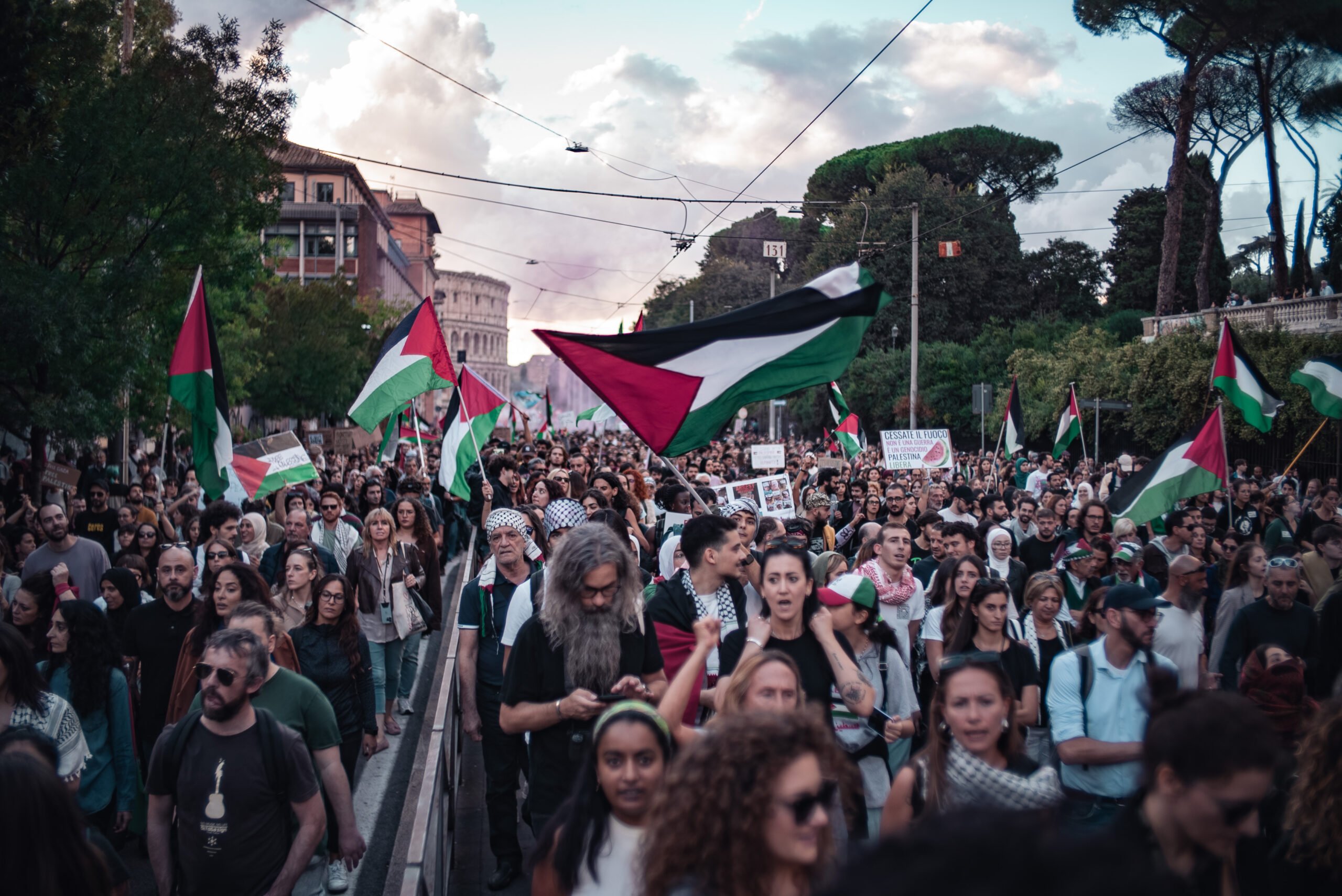 In piazza per Gaza. Photo Luca Bonaventura