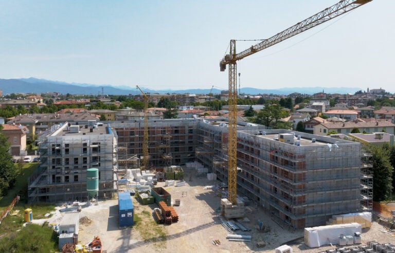 Housing sociale San Domenico Lotto B, Udine, 2023-in corso, avanzamento del cantiere. Crediti foto ENNIO RICCESI HOLDING SRL - Francesco Termini