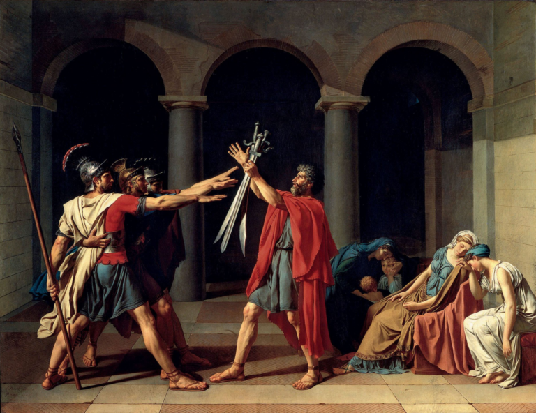 Jacques-Louis David, Il giuramento degli Orazi, 1785 Neoclassicismo