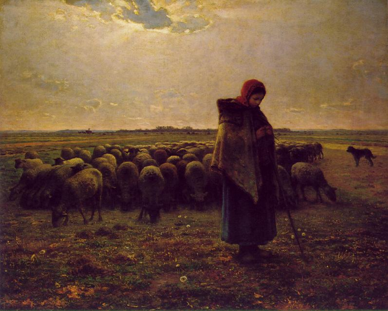 Jean-François Millet, Pastorella con il suo gregge, 1864 Realismo