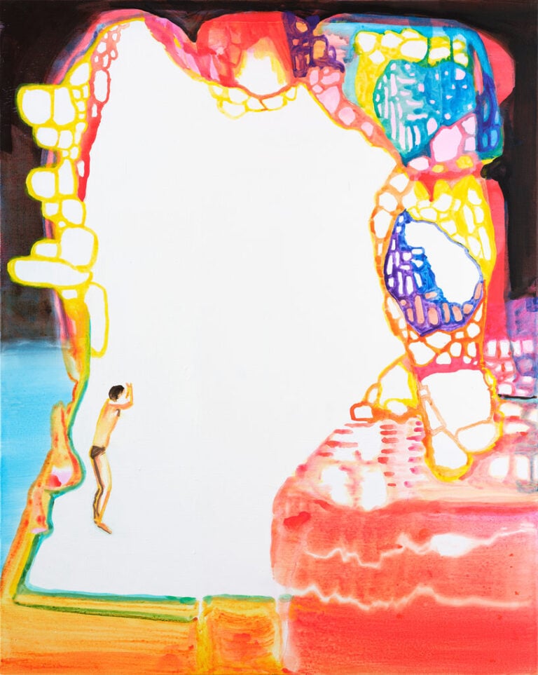 John Kørner, Diving Into the Unknown Venezia, 2024-2025, Acrylic on canvas, 150 x 120 cm, © John Kørner, Courtesy the artist and Victoria Miro
