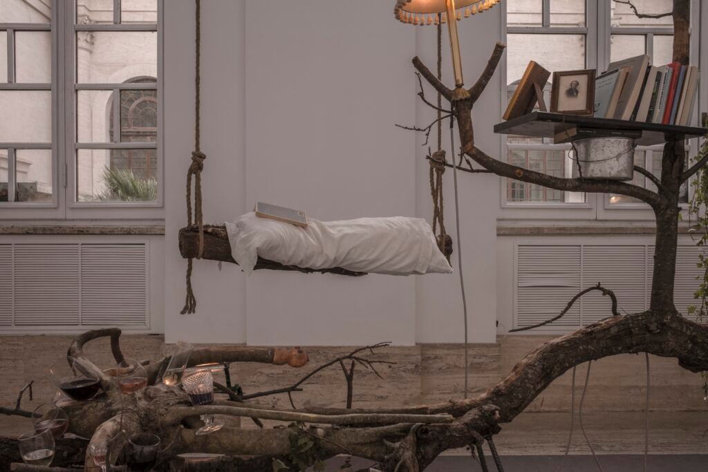 Notturno con figura. Primo corollario sulla vibrazione, dettaglio dell'opera di Eugenio Tibaldi. Photo Anton Giulio Onofri