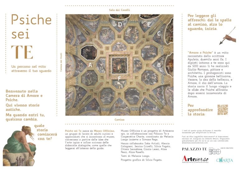 Fronte dello strumento interpretativo “Psiche sei Te”, progetto grafico Silvia Fogato, Museo Officina, Palazzo Te, Mantova