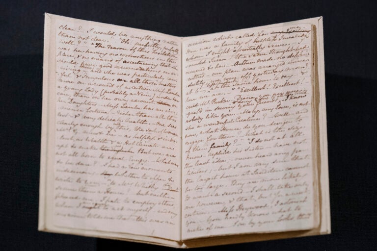 Austen and Turner, Jane Austen Sanditon Manuscript_Harewood House Trust 2025_Loaned from King’s College, Cambridge_photo credit Tom Arber