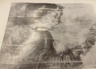 Antonio del Pollaiolo e Leonardo da Vinci, Annunciazione. Radiografia del volto di Gabriele con pentimento