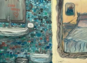Le stanze d’hotel dipinte da Bruno Marrapodi in mostra in un bar di Milano