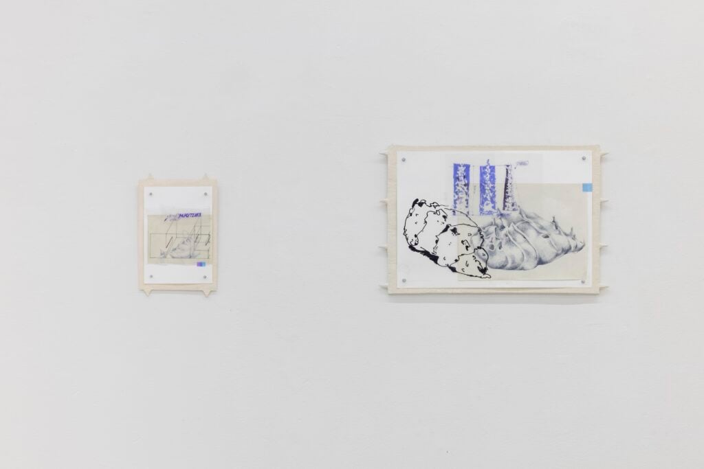 Francesco Coccolo, Enzo e Barbara, FARE ACQUA DA TUTTE LE PARTI, a cura di Alberto Villa. Installation view, Galleria Michela Rizzo, Venezia, 2025. Photo Enrico Fiorese. Courtesy gli artisti e Galleria Michela Rizzo
