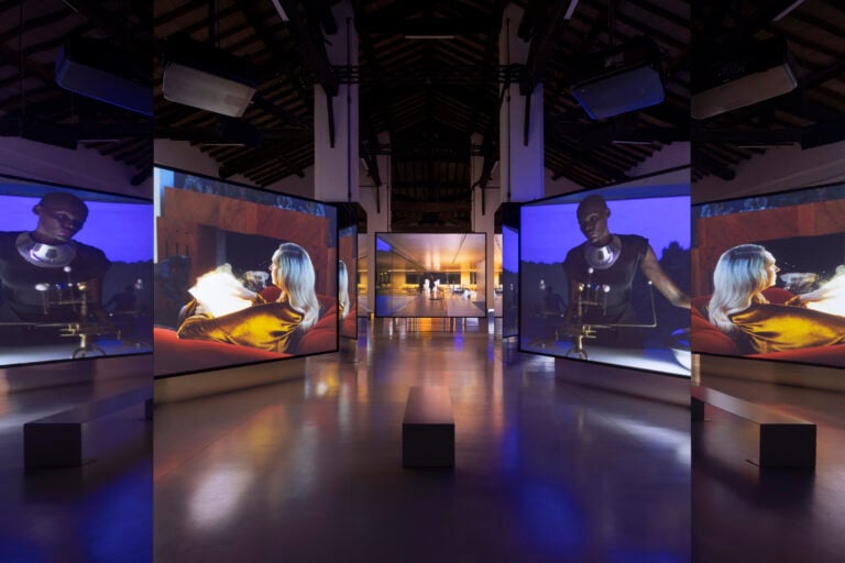 Installation view, Isaac Julien, All That Changes You. Metamorphosis, Palazzo Te, Mantova, 4 Ottobre 2025 – 01 Febbraio 2026. Courtesy l'artista, Victoria Miro e Jessica Silverman. © L'artista. Fotografie: Andrea Rossetti / Palazzo Te