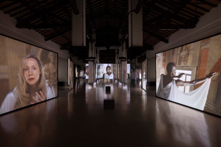 Installation view, Isaac Julien, All That Changes You. Metamorphosis, Palazzo Te, Mantova, 4 Ottobre 2025 – 01 Febbraio 2026. Courtesy l'artista, Victoria Miro e Jessica Silverman. © L'artista. Fotografie: Andrea Rossetti / Palazzo Te