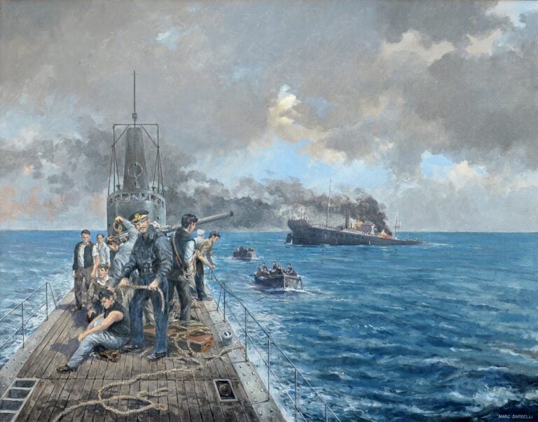 lepica impresa del comandante todaro olio tela 80x100 cm crediti foto arte zucchi livorno Storia del 95enne Marc Sardelli, pittore ufficiale della Marina Militare
