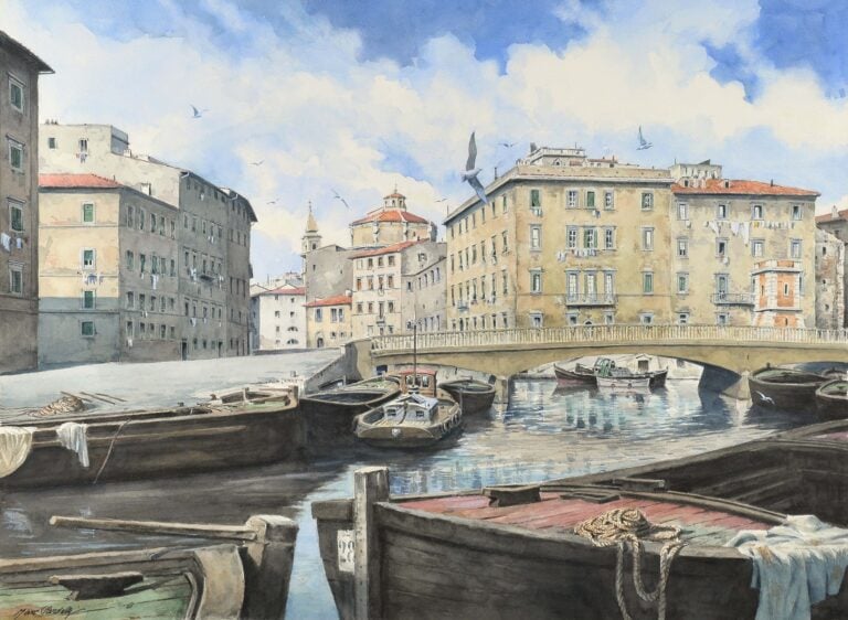 livorno quartiere venezia 60x73 cm crediti foto arte zucchi livorno Storia del 95enne Marc Sardelli, pittore ufficiale della Marina Militare