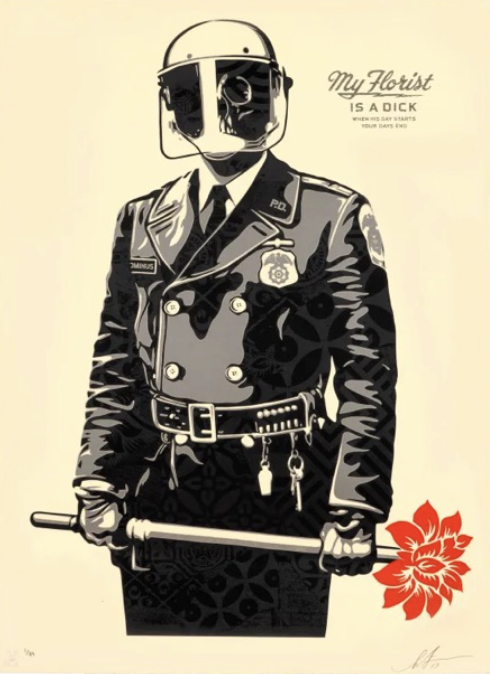 Shepard Fairey, My Florist is a Dick, 2023