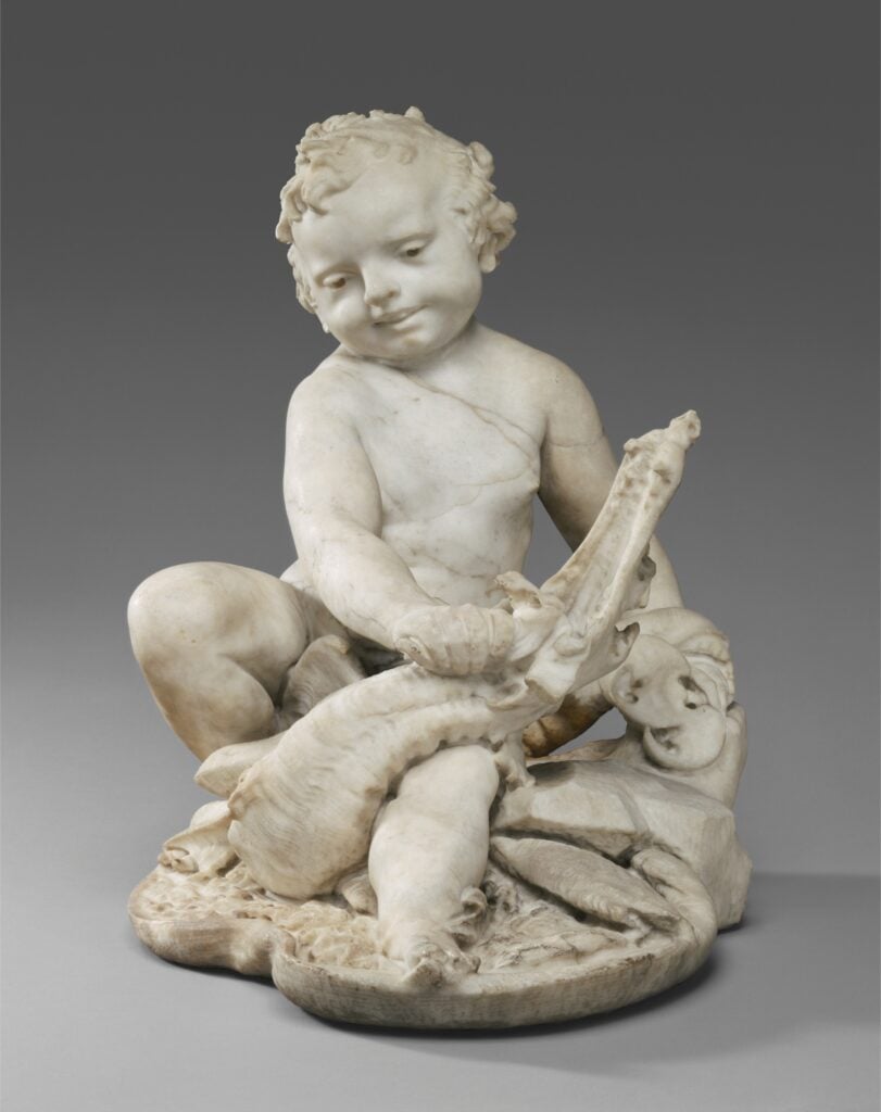 Pietro Bernini e Gian Lorenzo Bernini, Putto con drago, 1617 circa
The J. Paul Getty Museum, Los Angeles
Marmo, 55.9 × 52 × 41.5 cm, 19.2325 kg, numero d’inventario 87.SA.42