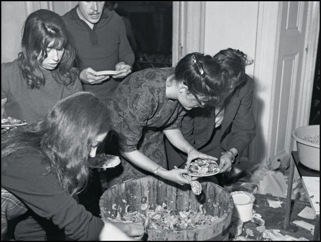 Alison Knowles, Make a Salad, 1962. Performance view, Festival of Misfits, Institute of Contemporary Arts, London, October 24, 1962